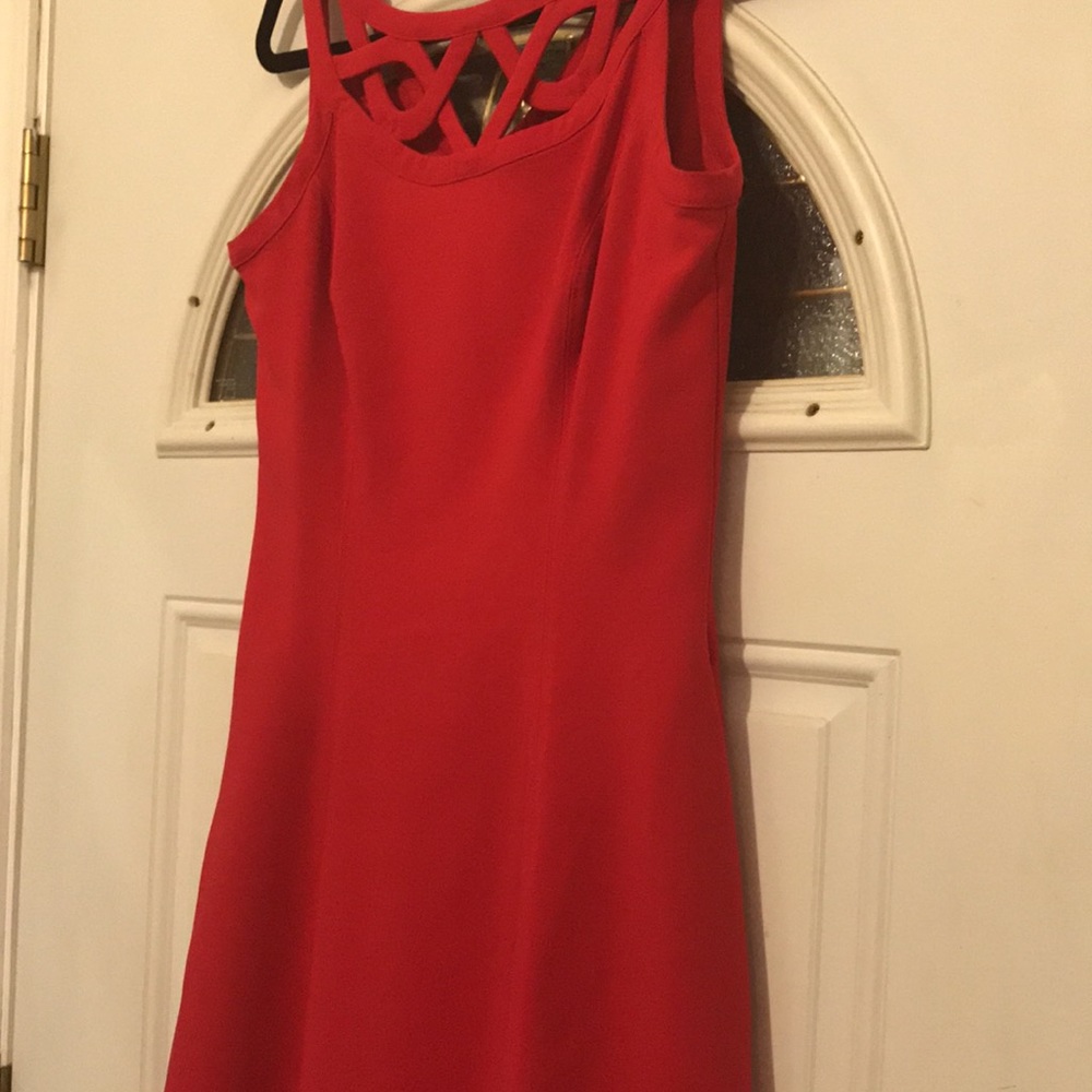 White House/Black Market Red dress label size 4